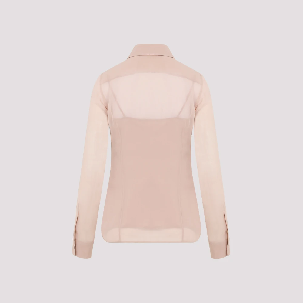 Max Mara Georgette Shirt Ercole Stijl Pink Dames