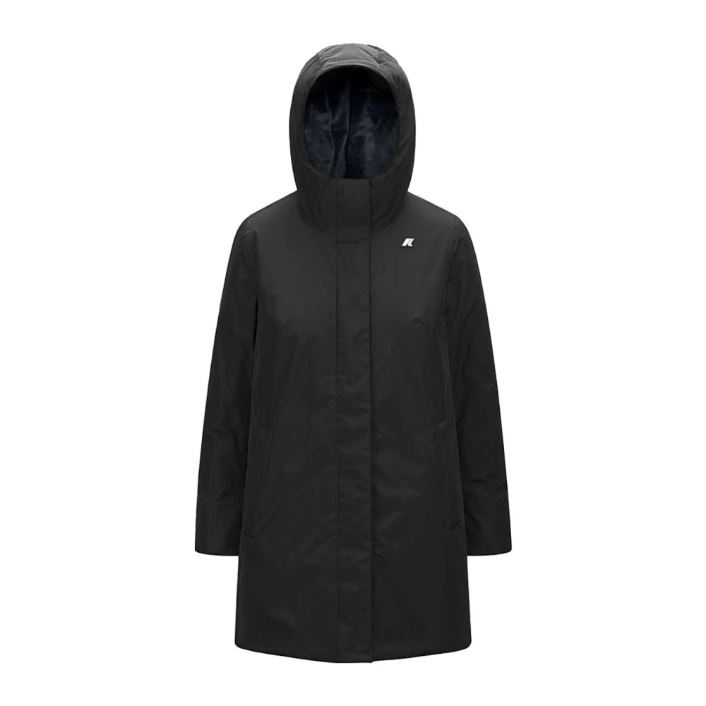 K-Way Women's Black Giubbotto Lungo Sophie Soft To - Parkas - M - Coats