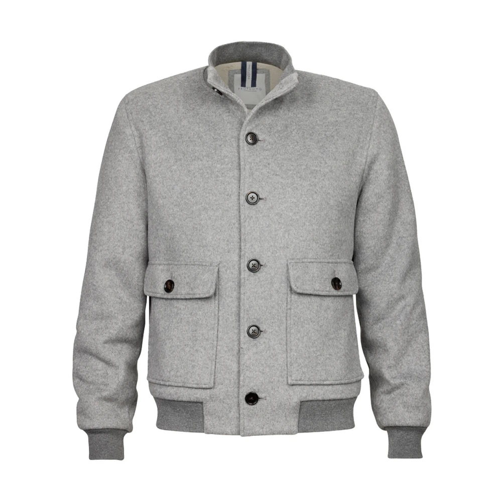 Profuomo Gebreid bomberjack in grijs Gray Heren