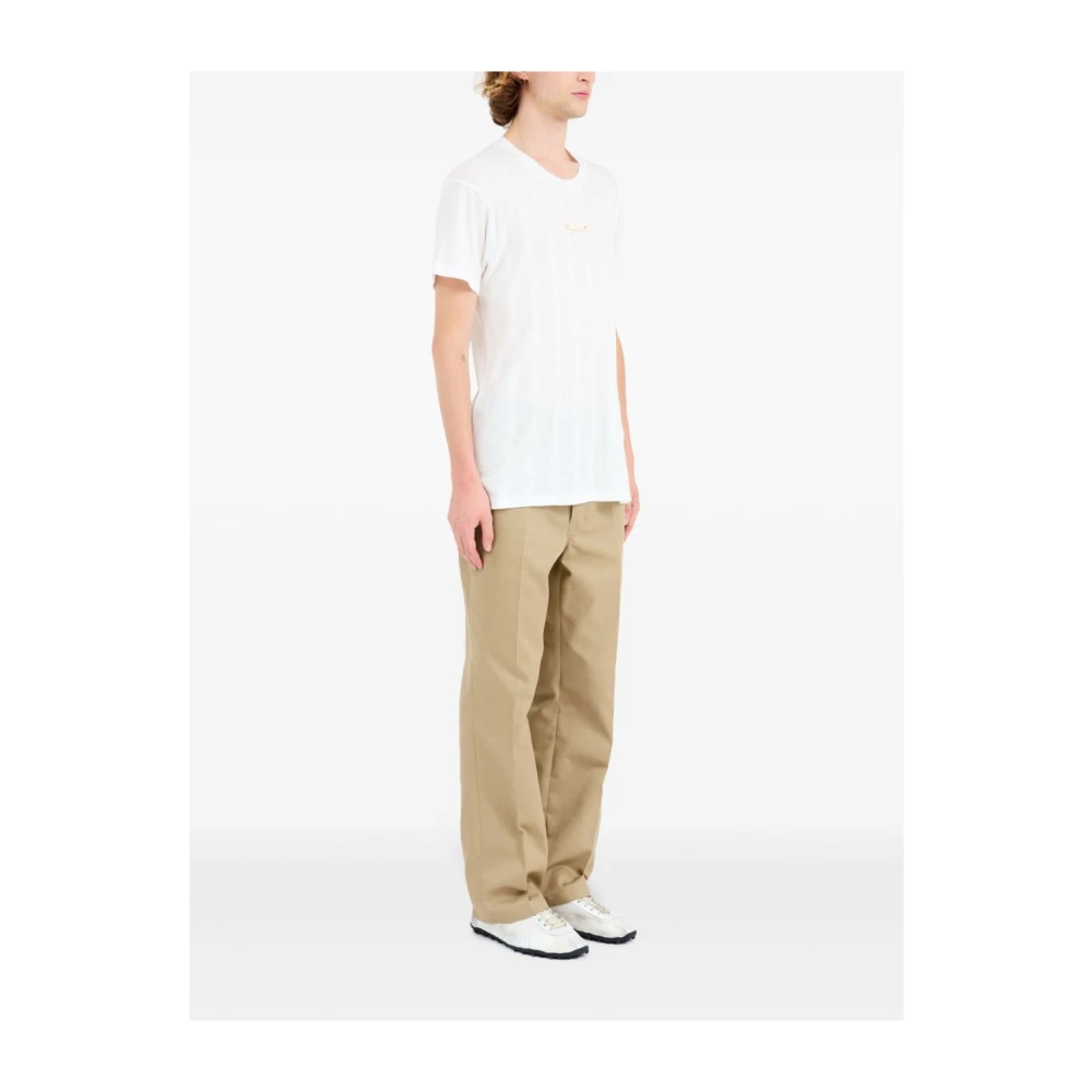 Maison Margiela Witte Logo Patch T-shirts en Polos White Heren