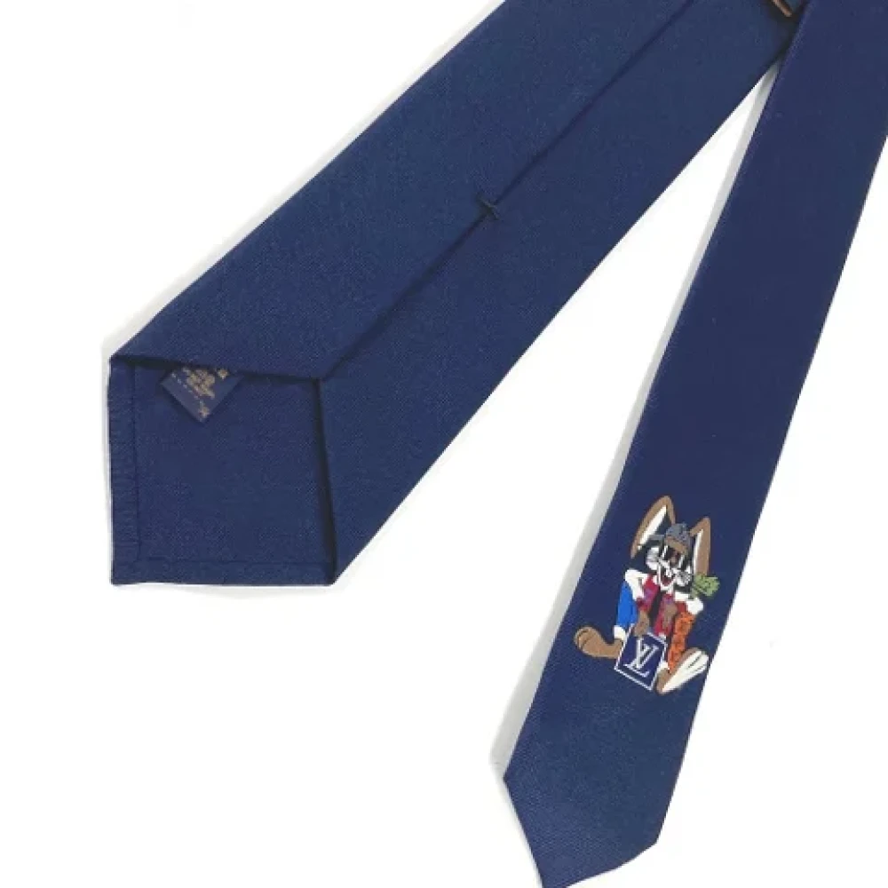 Louis Vuitton Vintage Pre-owned Silk home-office Blue Heren