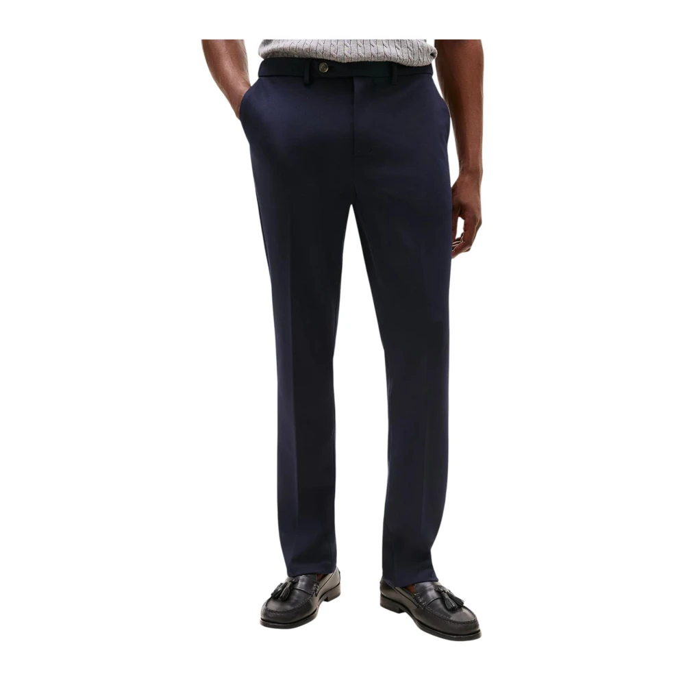 Tommy Hilfiger Men's Blue Suit Trousers, W33 L32, Tailored Trousers With Zip And Button Fastening