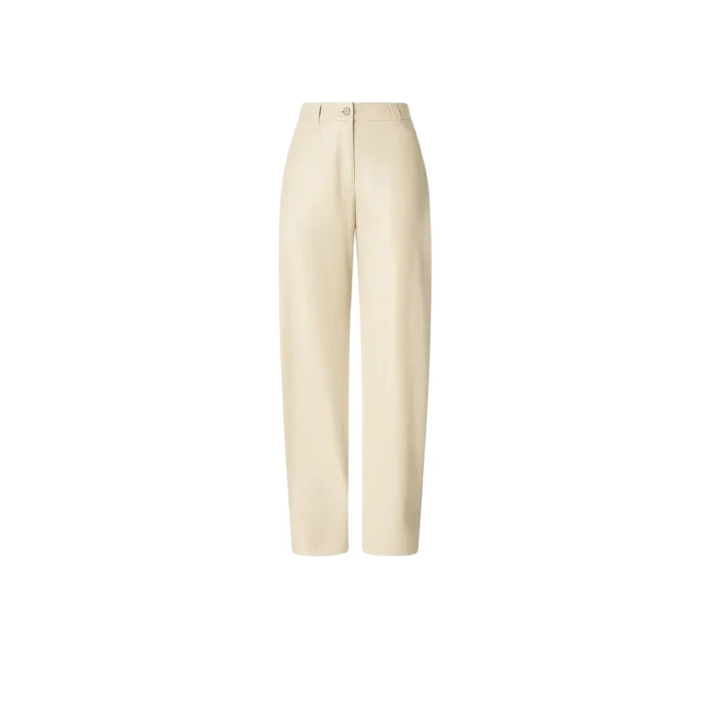 Pinko Women's Beige Passiflora Pantalone - Straight Trousers - L - Trousers