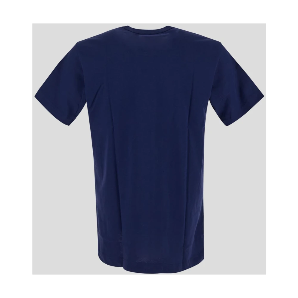 Comme des Garçons Katoenen Logo T-Shirt Blue Heren