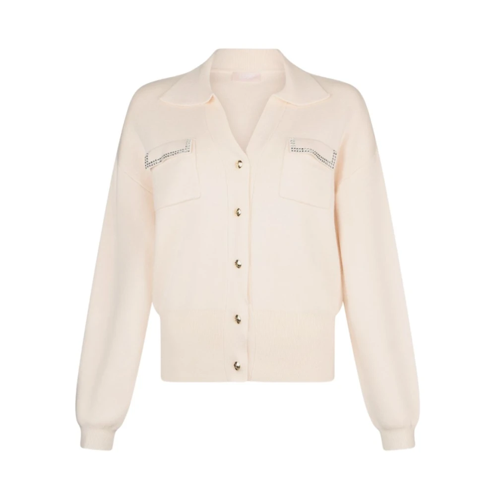 Liu Jo Beige Cardigan Med Fickor