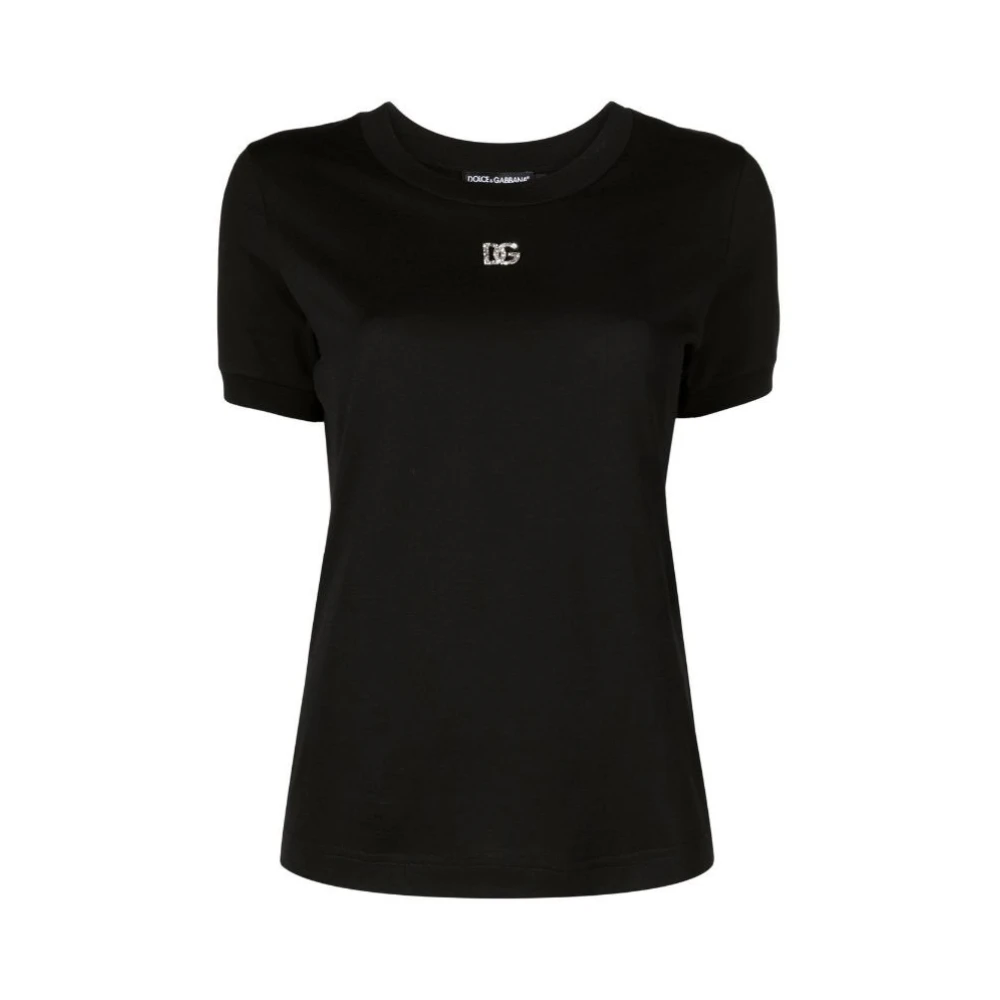 Dolce & Gabbana Casual Katoenen T-Shirt in Zwart Black Dames