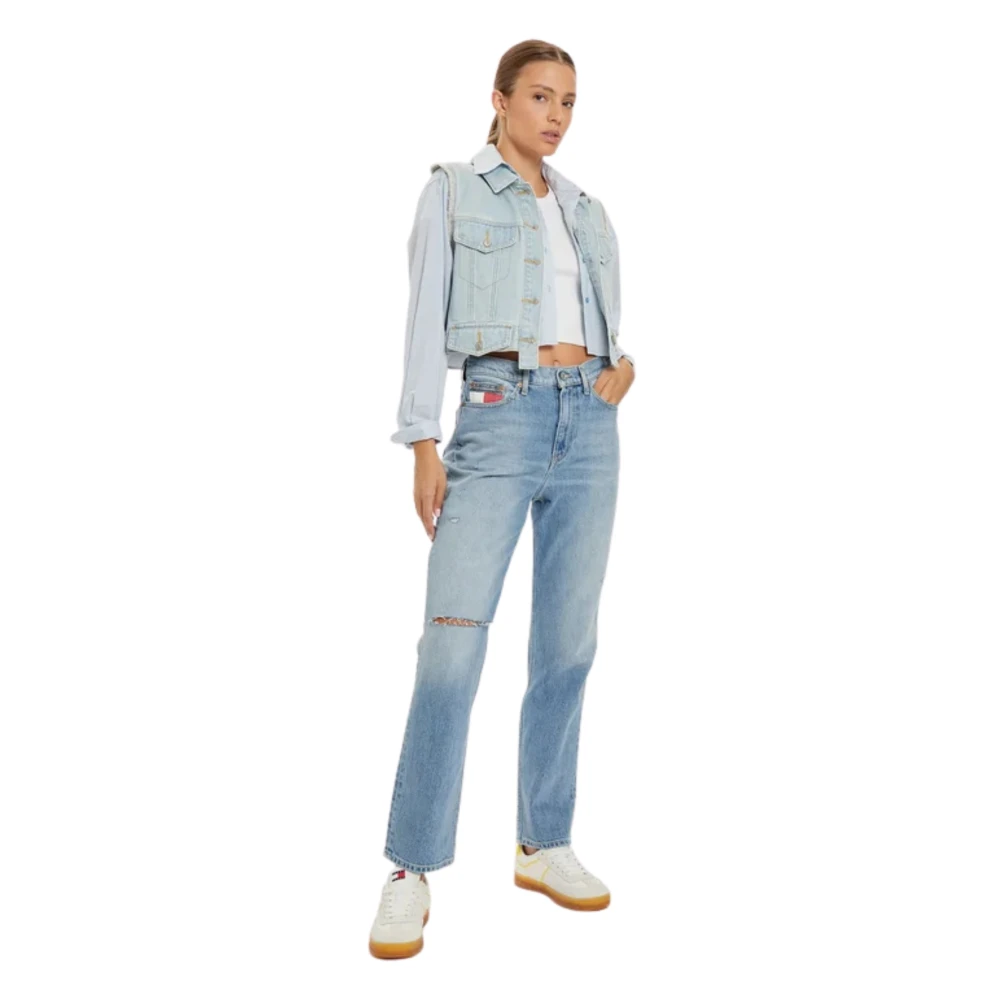 Tommy Hilfiger Denim Jeans Rechte Pijp Blauw Blue Dames