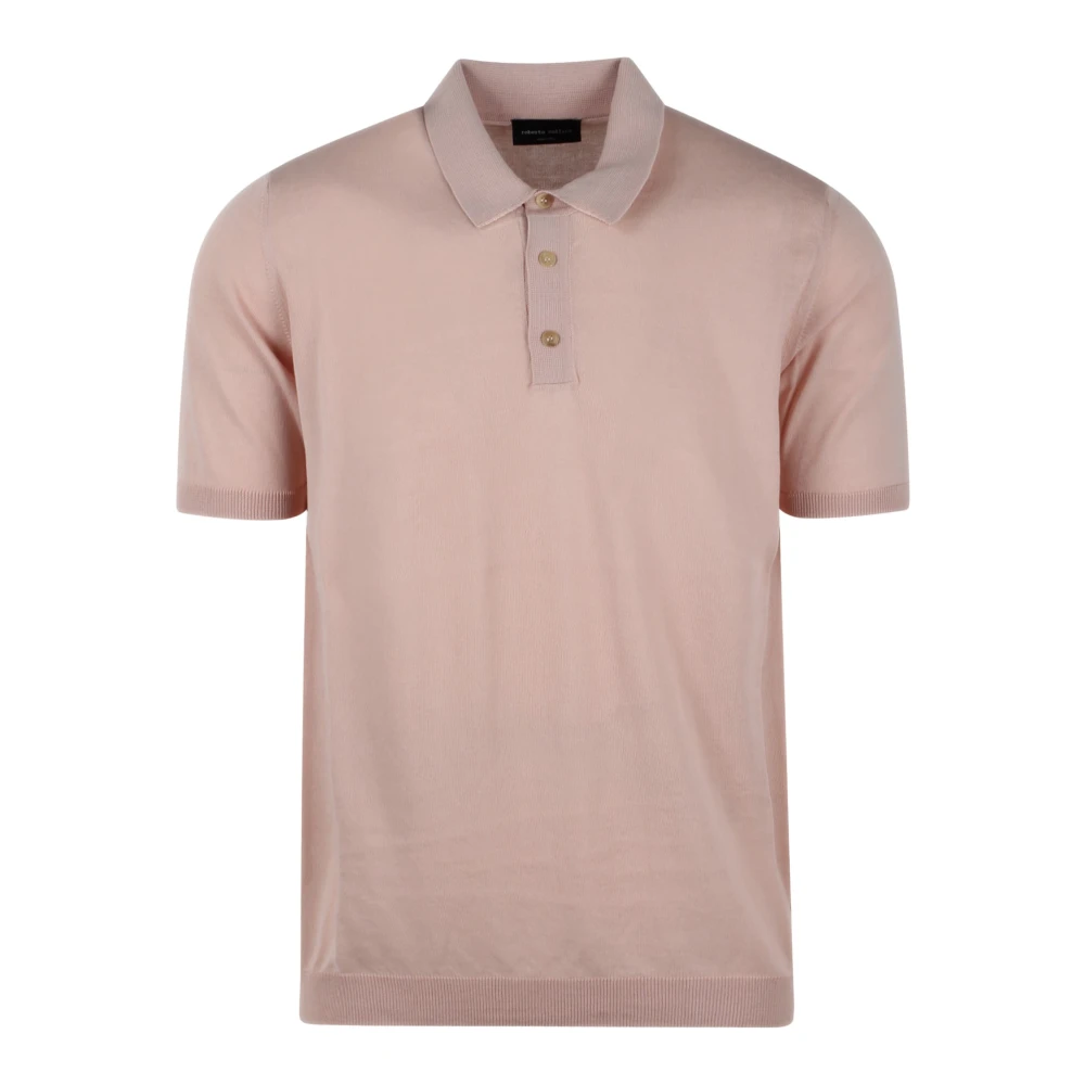 Roberto Collina Polo Shirts Pink Heren