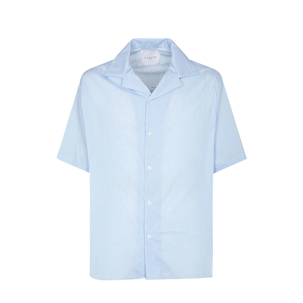 Gaëlle Paris Blue Camicia Fit. Bowling Manica Corta Stampata - Male - Short Sleeve Shirts - Xl - Shirts