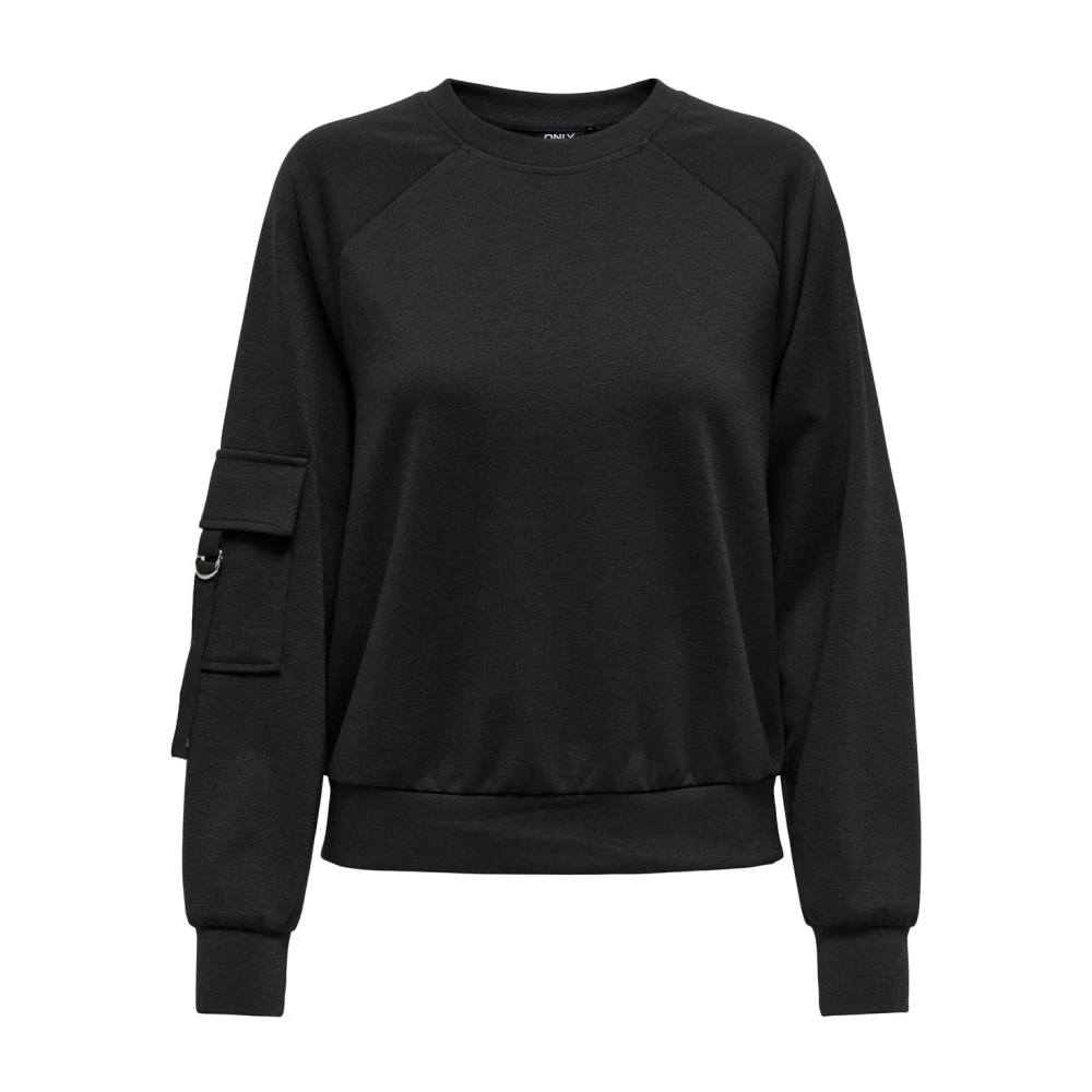 Only Casual Sweatshirt met Mouwzak Black Dames