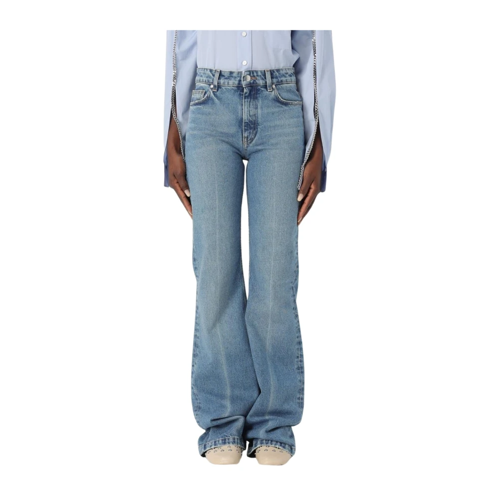 Stella Mccartney Women's Blue Wide Leg Cotton Jeans