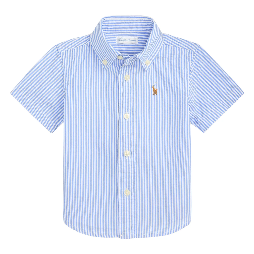 Ralph Lauren Boys Blue Seersucker Short-Sleeve Shirt