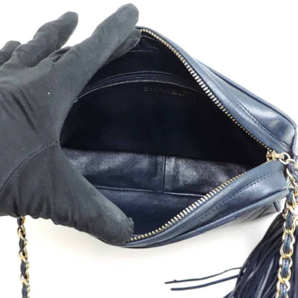 Chanel Vintage Pre-owned Leather chanel-bags Blue Dames
