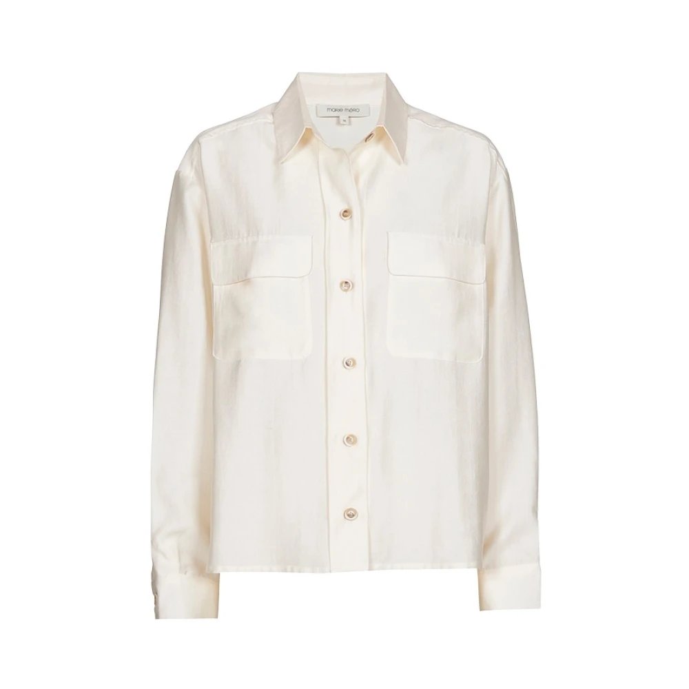 Marie Méro Vrouw Beige Overhemden Dames, 3XL, Simple Overshirt