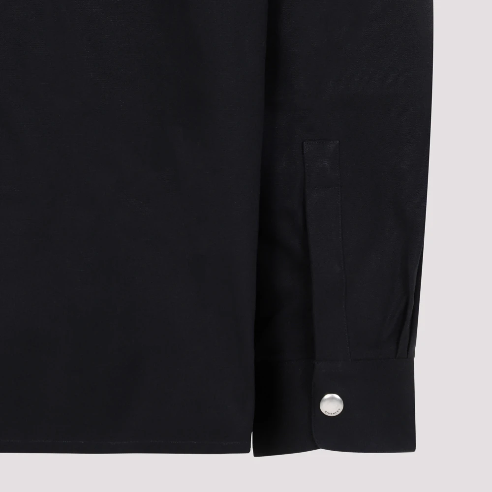 Givenchy Zwarte Katoenen Overhemd met Unieke Details Black Heren