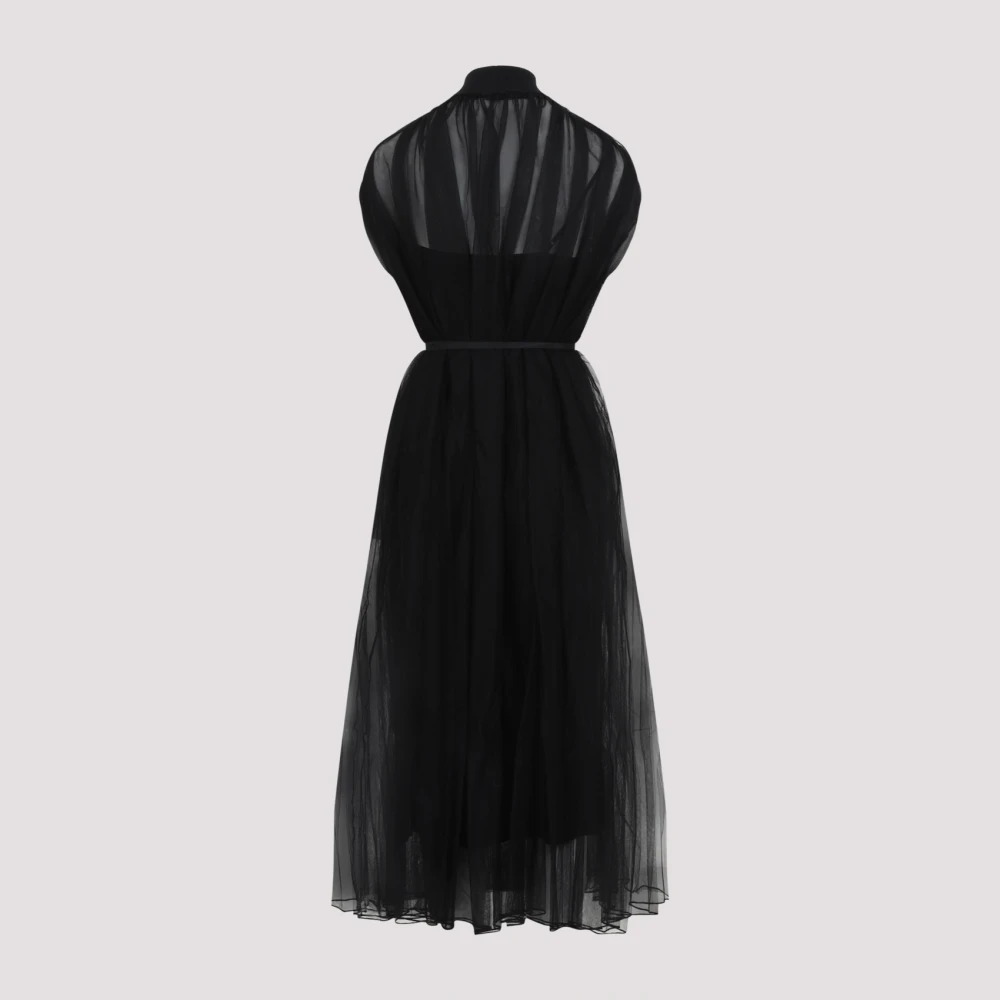 Fabiana Filippi Elegante Zwarte Lange Jurk Black Dames