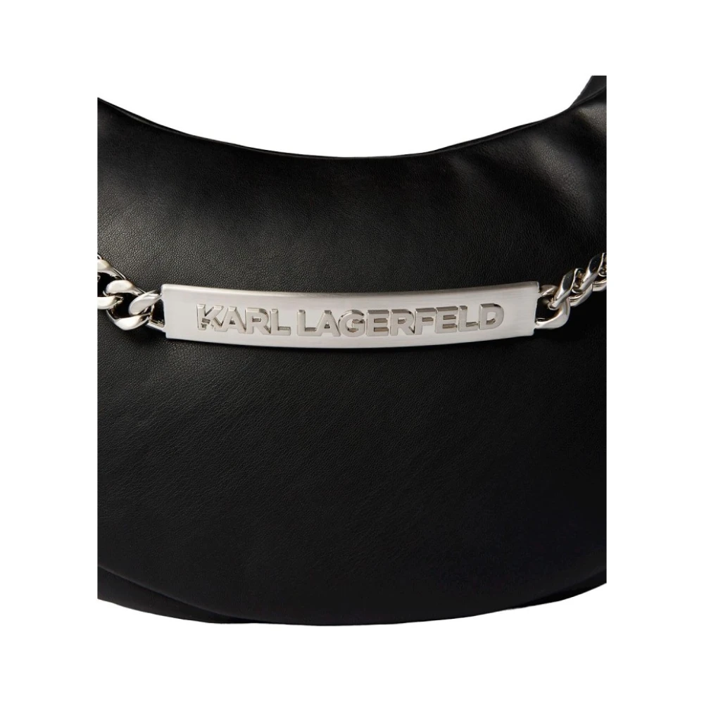 Karl Lagerfeld Zwarte Schoudertas met Metalen Details Black Dames