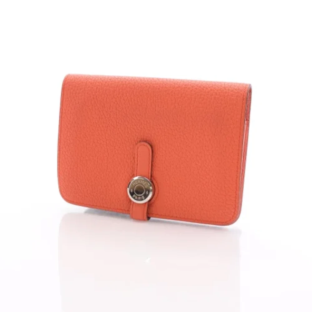 Hermès Vintage Pre-owned Leather wallets Orange Dames