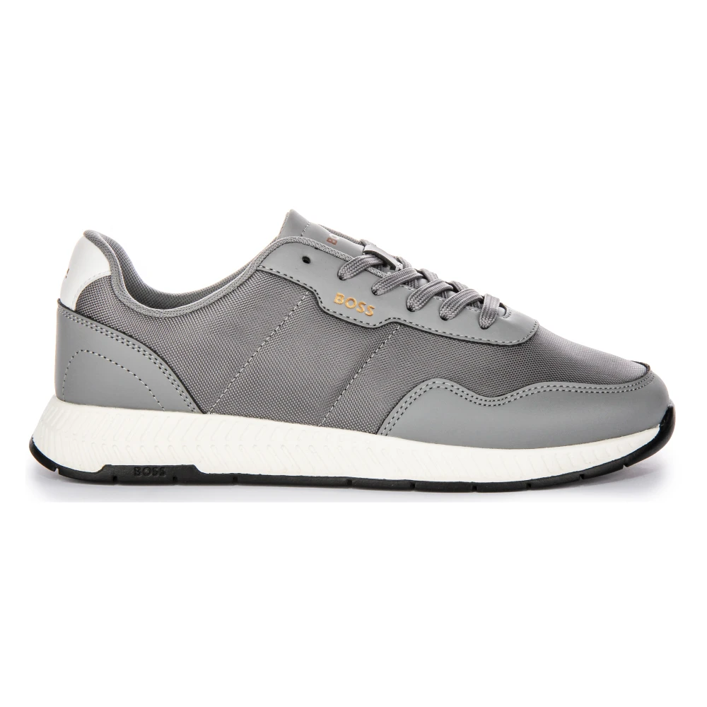 Hugo Men's Gray Sneakers, 9 Uk, Grey Titanium Runner Trainers For