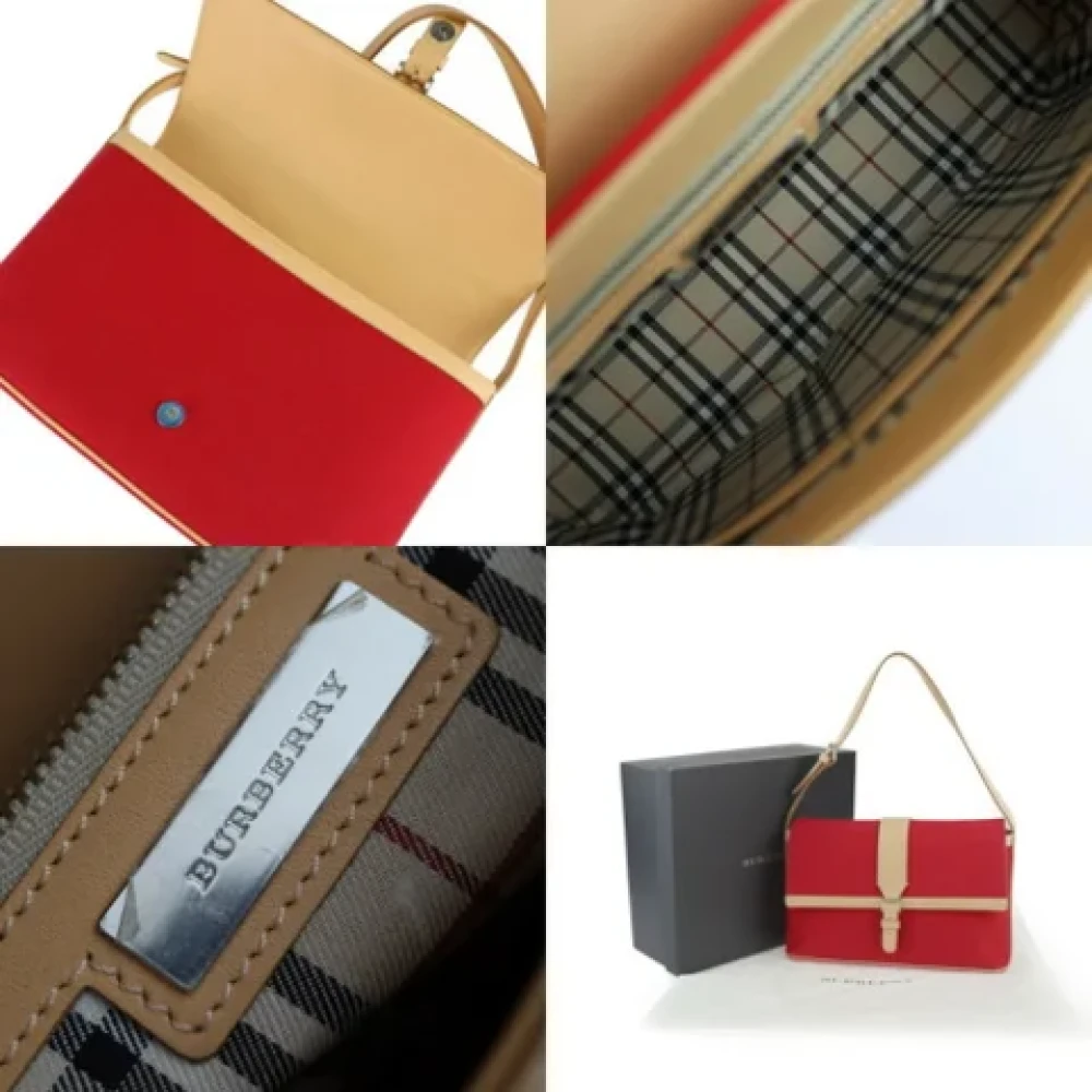Burberry Vintage Pre-owned Leather shoulder-bags Red Dames