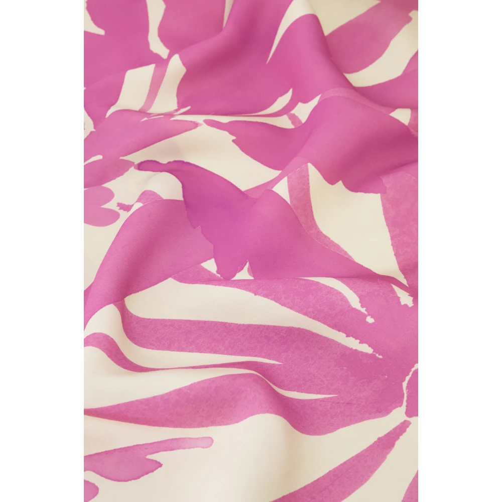 Fabienne Chapot Crème Maxi Jurk met Roze Print Multicolor Dames