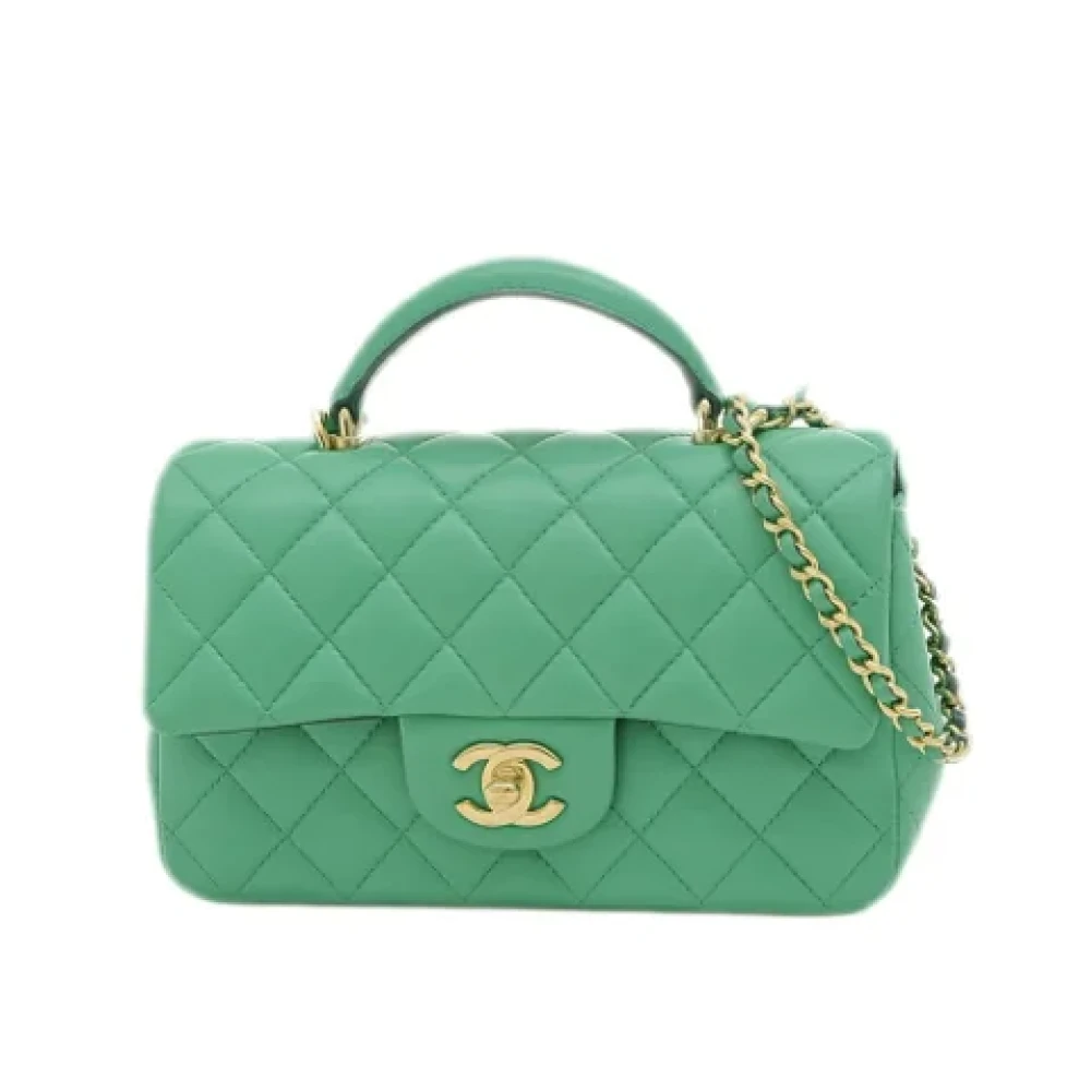 Chanel Vintage Pre-owned Leather chanel-bags Green Dames