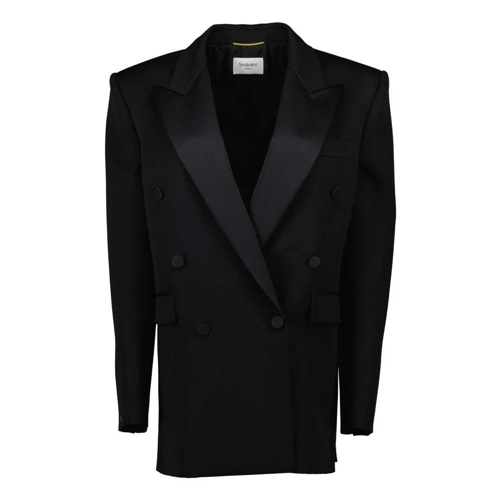 Saint Laurent Women's Black Blazers, M, Oversized Wool Blazer