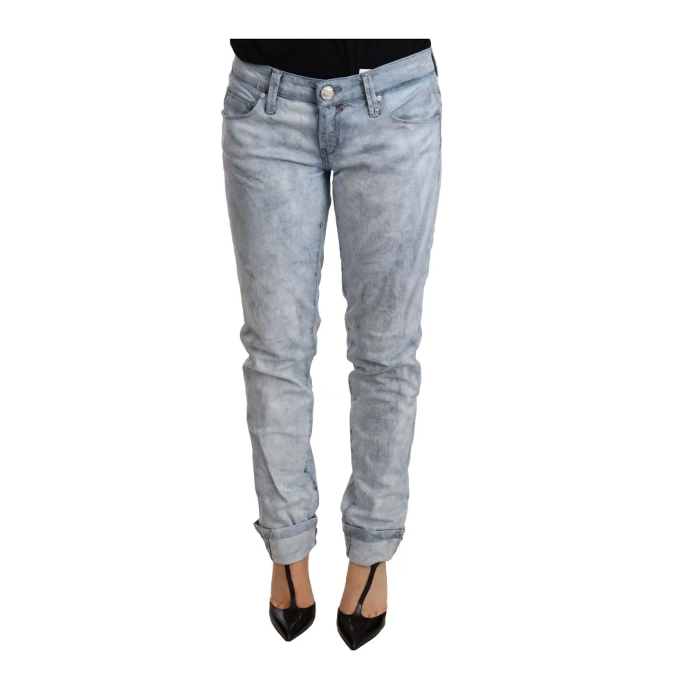 Acht Blå Folded Hem Denim Trouser