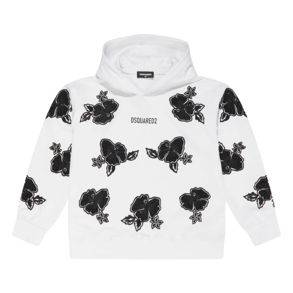 Dsquared2 Unisex Kids White Slouch Fit Hoodie - Kids Sweatshirts - 16 Y - Kids