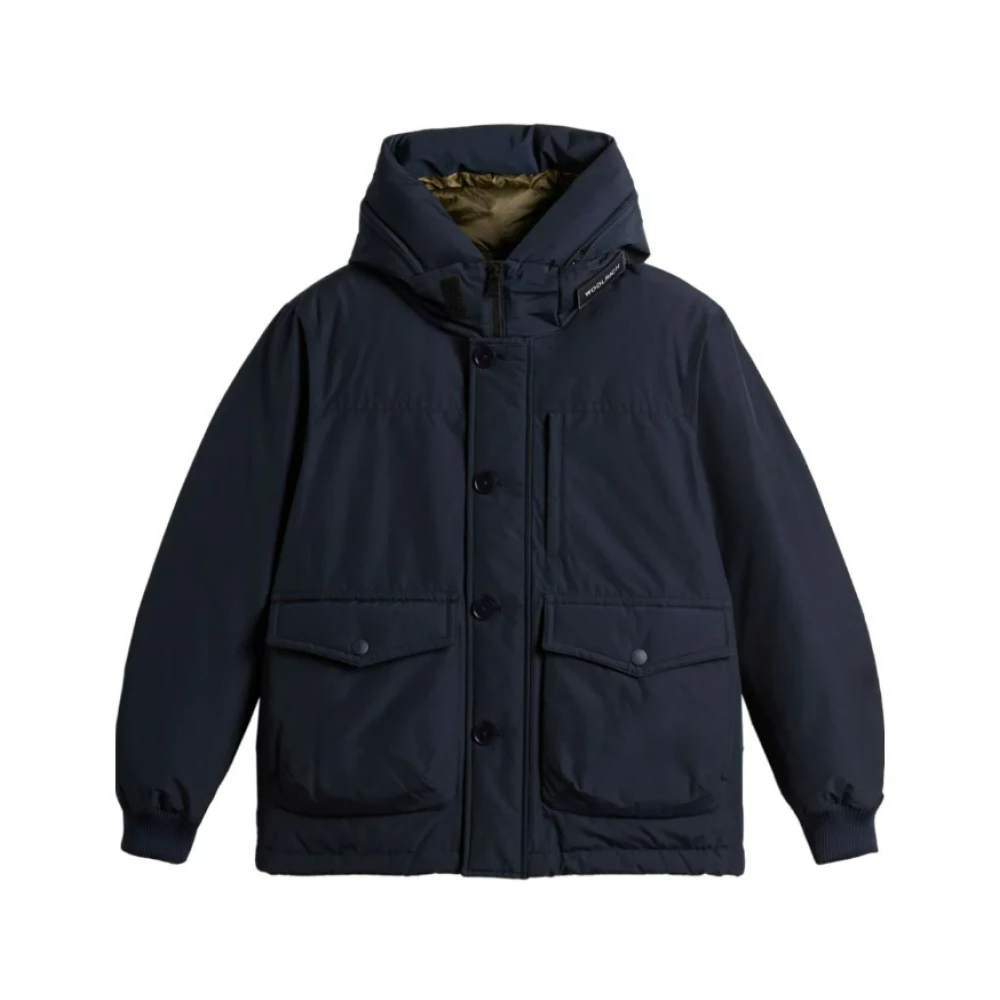 Woolrich Blauwe Winterjas Waterafstotend Eendendons Blue Heren