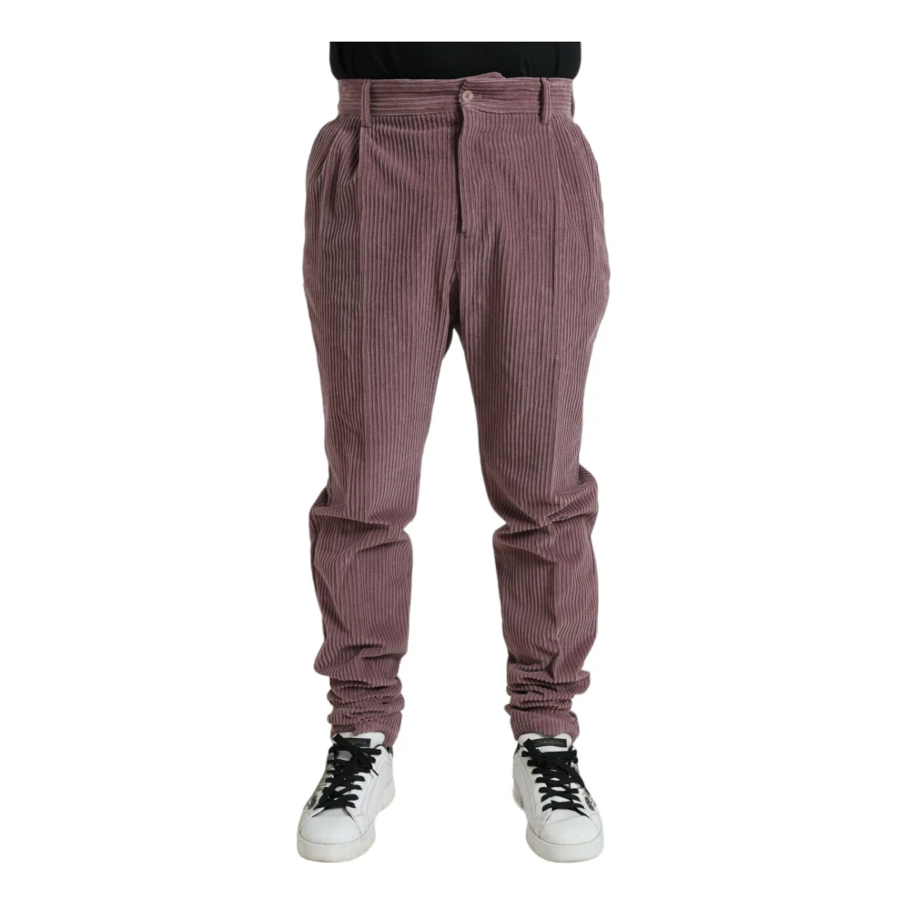 Dolce & Gabbana Men's Purple Corduroy Skinny Pants