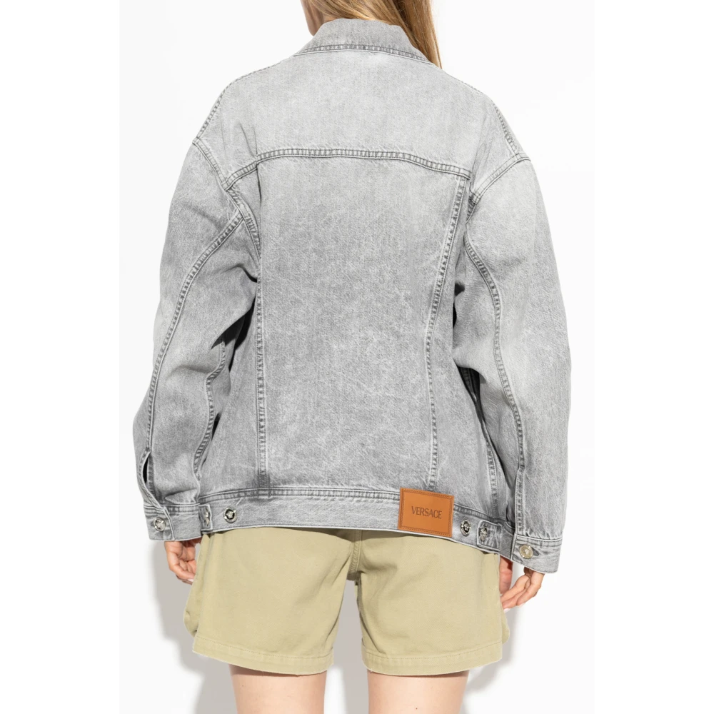 Versace Denim jas Gray Dames