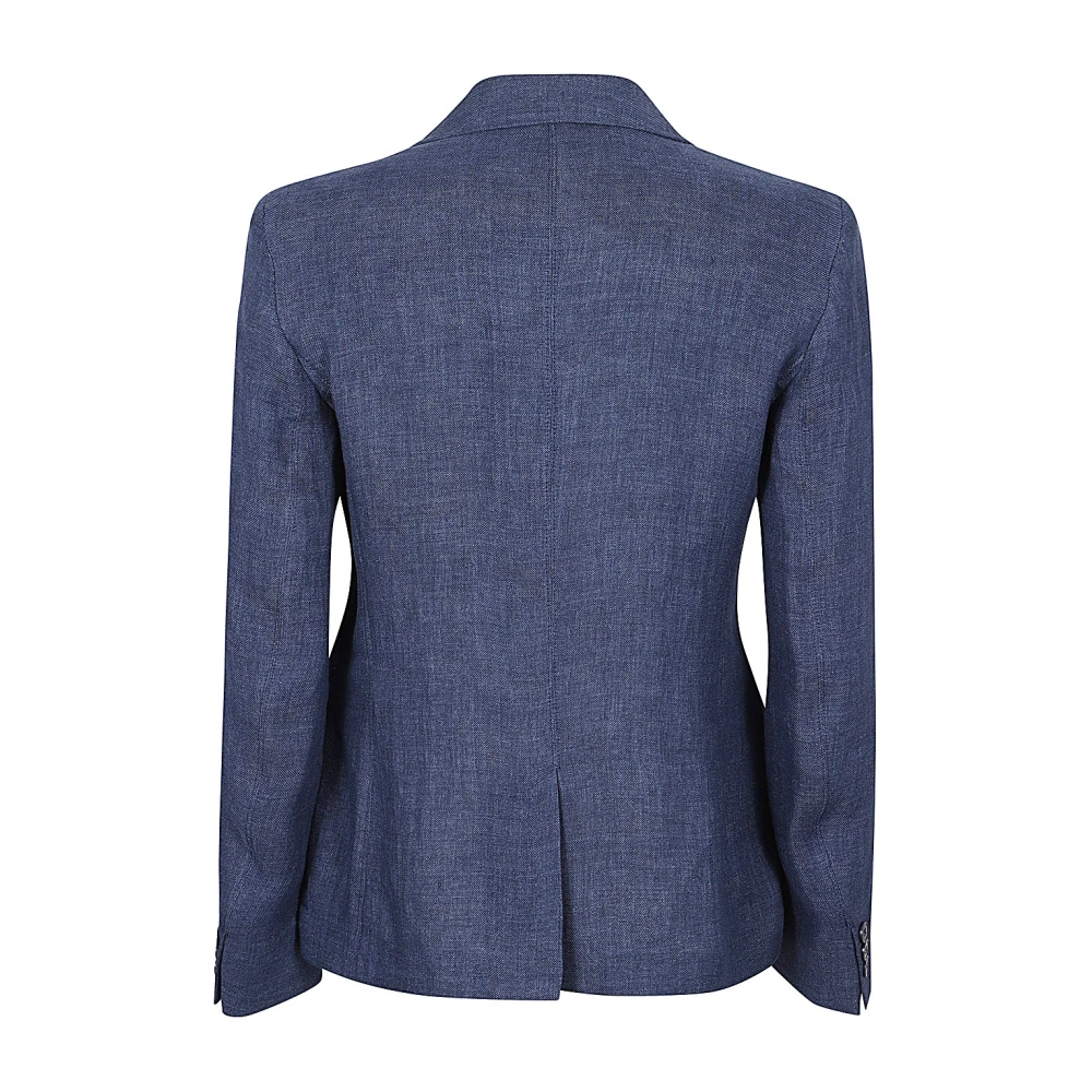 Max Mara Weekend Blauwe Linnen Blazer Klassieke Stijl Blue Dames