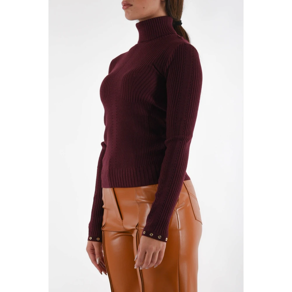 PATRIZIA PEPE Hoge hals wollen trui Red Dames
