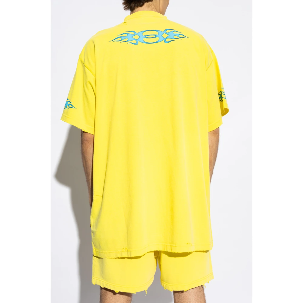 Balenciaga T-shirt met logo Yellow Heren