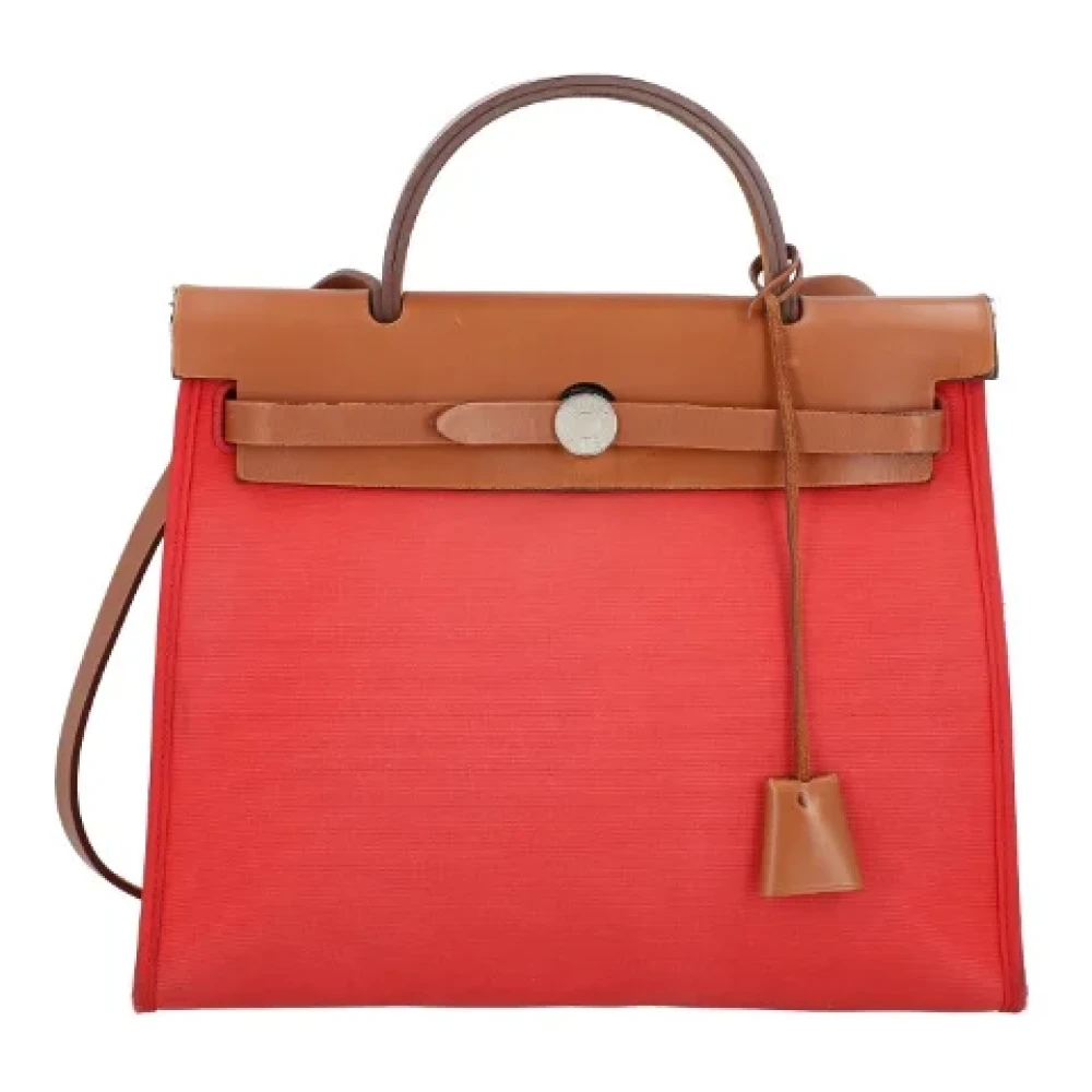 Hermès Vintage Pre-owned Canvas handbags Red Dames