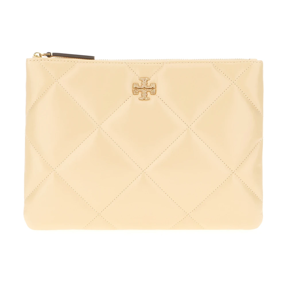 TORY BURCH Stijlvolle Portemonnee met Meerdere Compartimenten Beige Dames