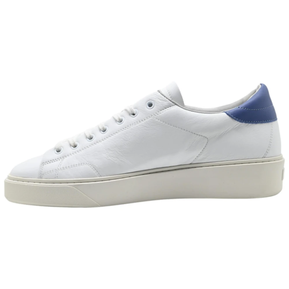 D.a.t.e. Witte Blauwe Sneakers Levante Calf White Heren