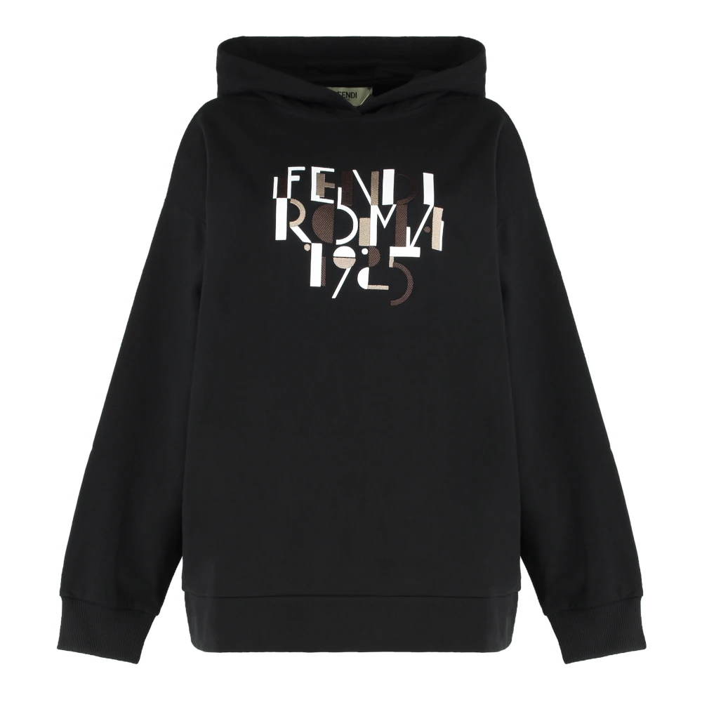 Fendi Women's Black Oversize Sweatshirt - Hoodies - S - Sweatshirts & Hoodies