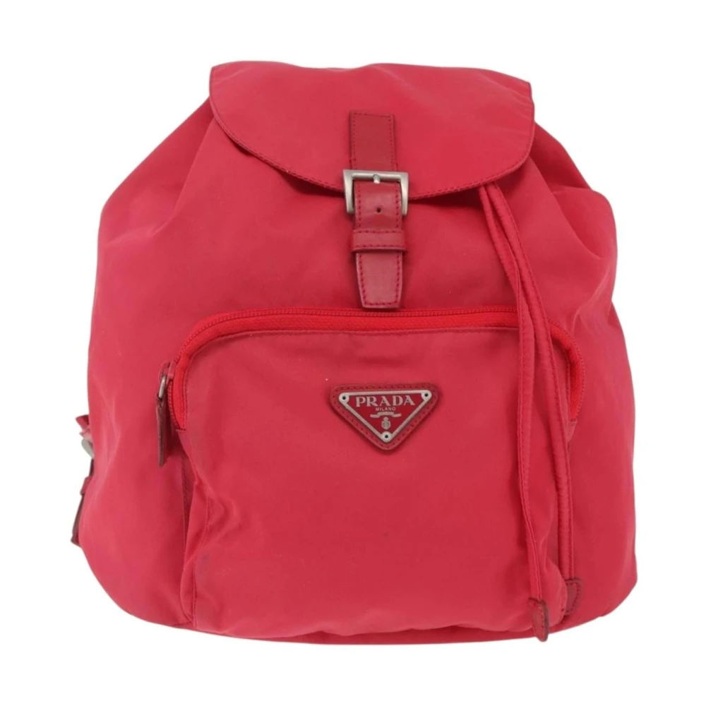 Prada Vintage Women's Pink Pre-Owned Vintage Nylon Backpack
