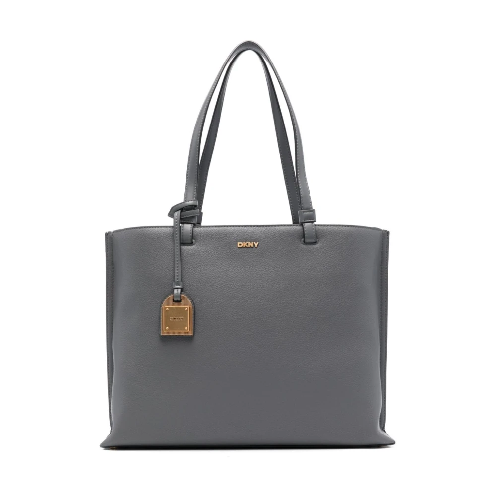 Dkny Gray Casual Grey Leather Tote Bag - Female - Shopping Bags - One Size - Bags