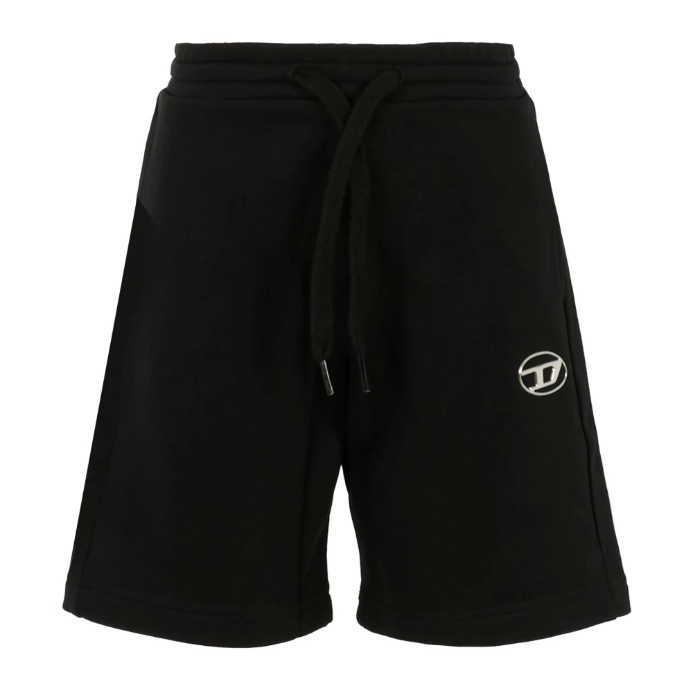 Diesel Boys Black Shorts, 6 Y, Cotton Sporty Shorts