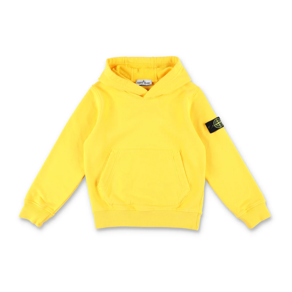 Stone Island Gul Stickat Hoodie Aw24 Yellow, Pojke