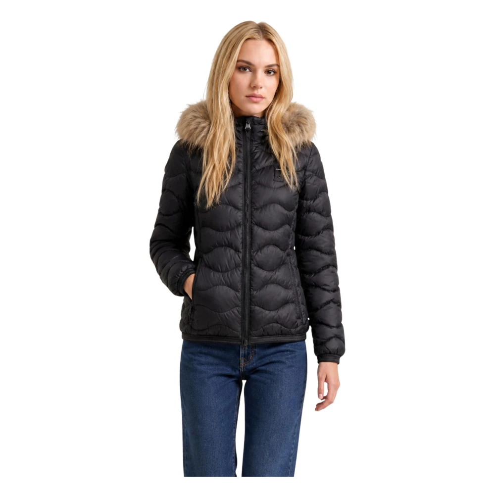 Blauer , Winter Jackets, Female, Black, M, Wave-Quilted Down Jacket - Image 5
