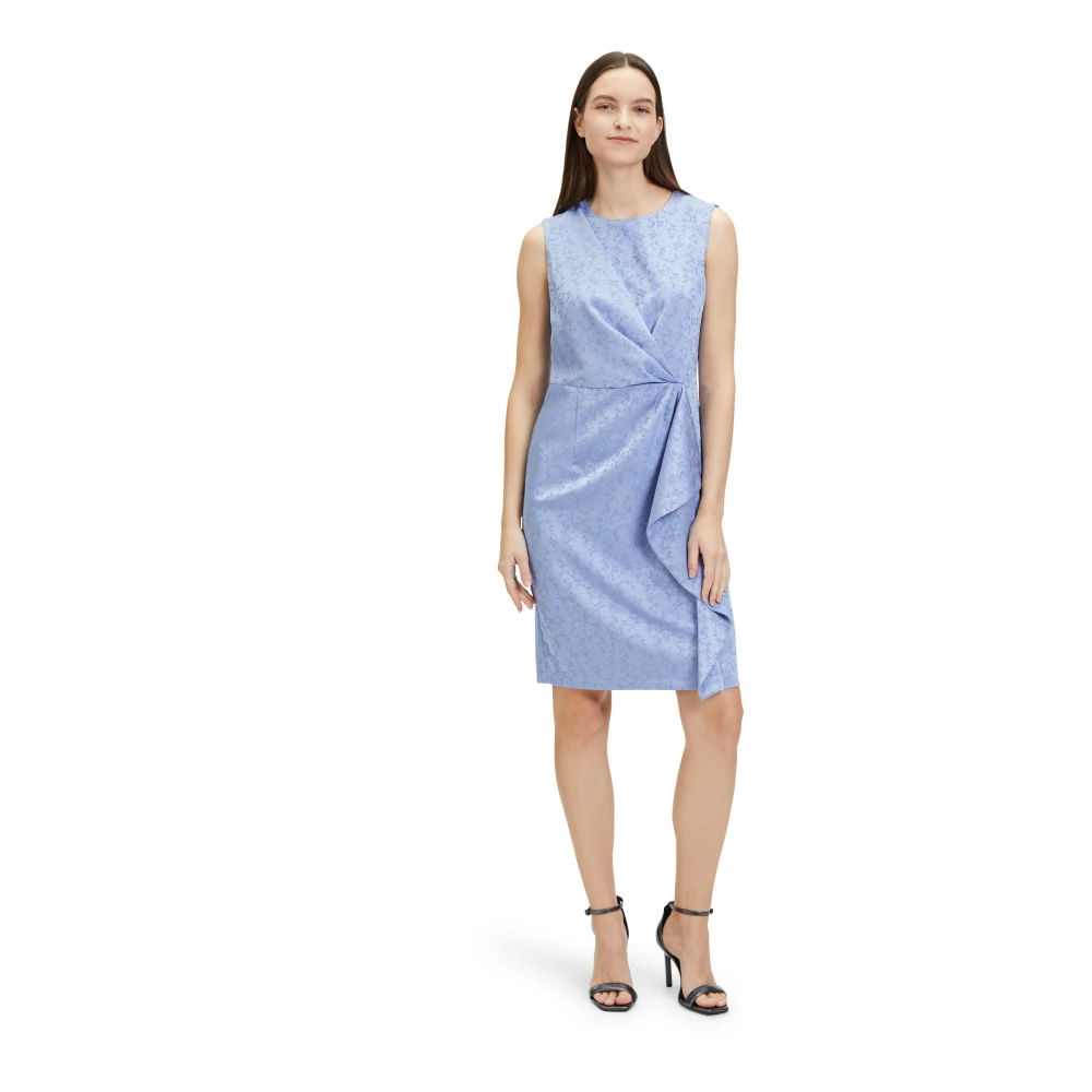 Betty Barclay Chiffon Batik Style Jurk met Rits Blue Dames
