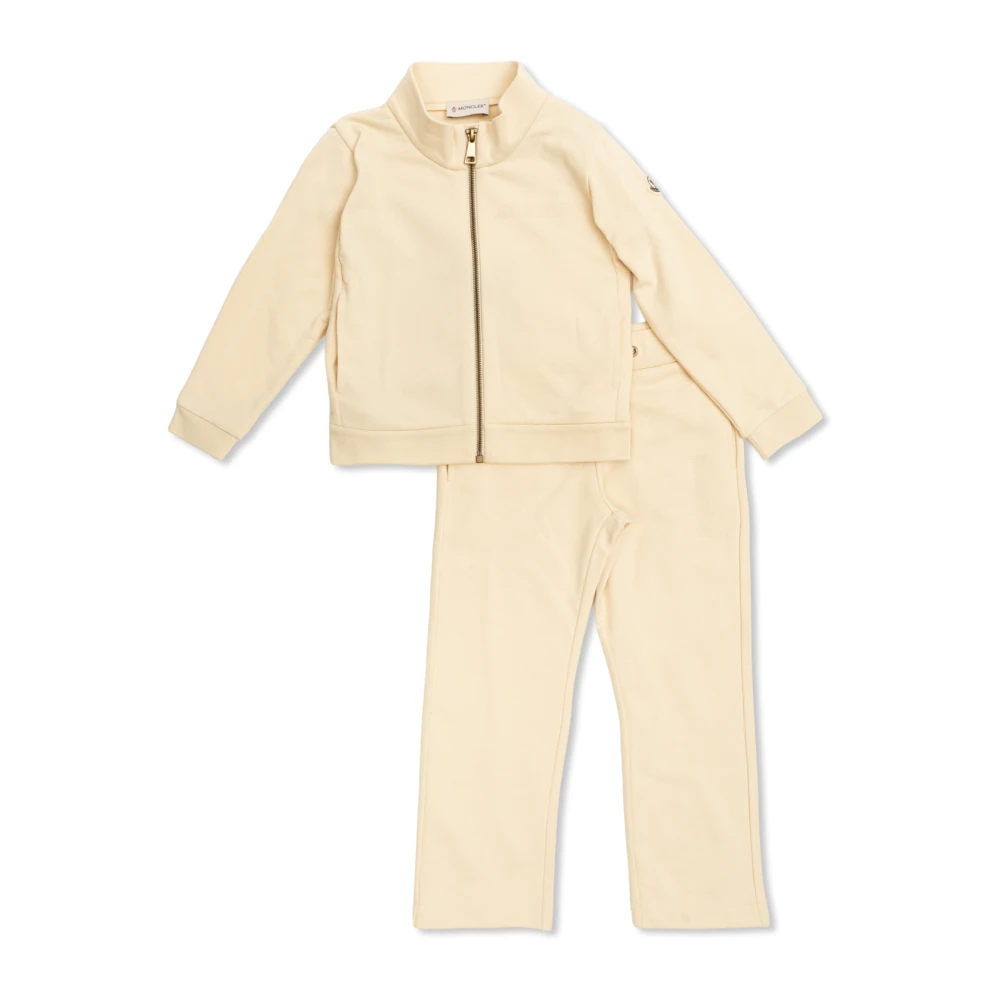 Moncler Beige Kids Sport Sets, Unisex, 10 Y, Sweatshirt And Trousers Set