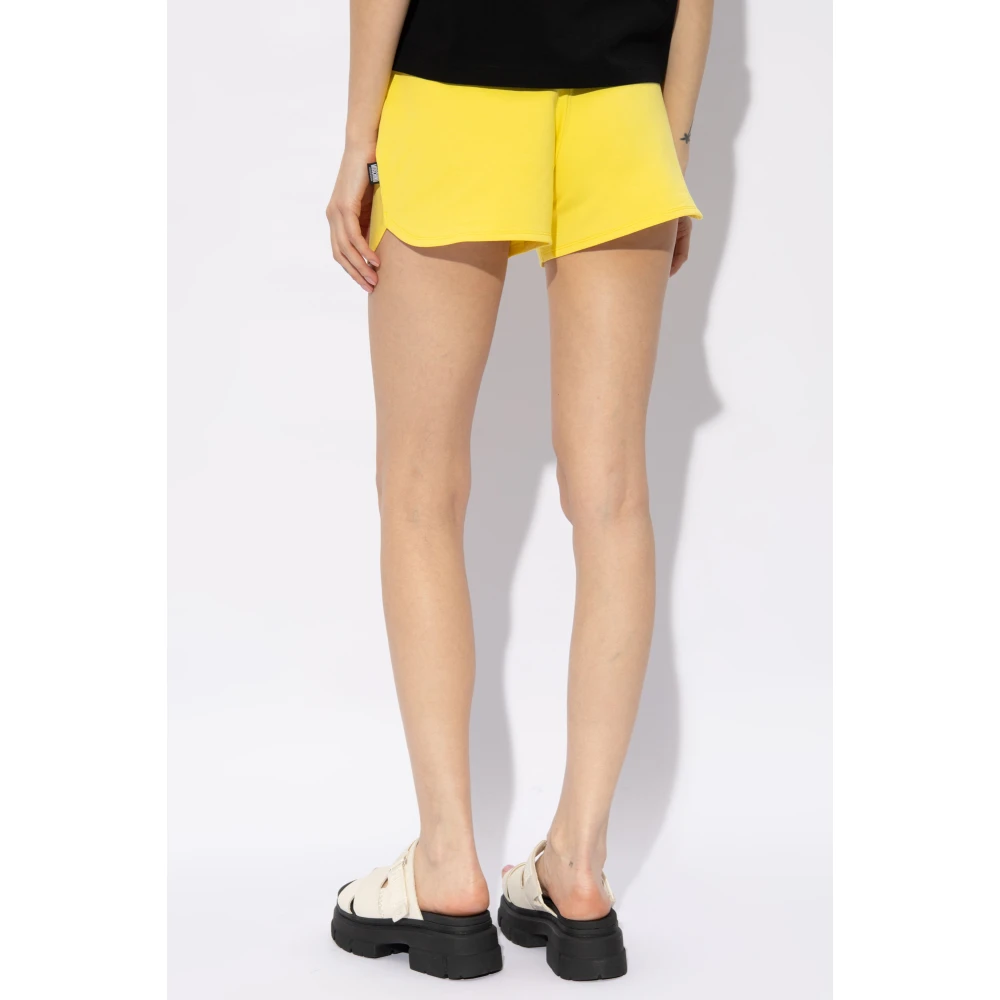Moschino Katoenen shorts met logo Yellow Dames