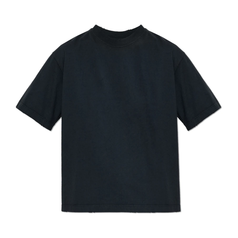 Golden Goose Vrouw Zwart Tops Dames, S, Katoen, T-Shirt Met Omgekeerd Logo Op De Achterkant