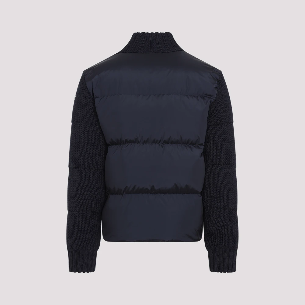 Moncler Blauwe Tricot Cardigan Blue Heren
