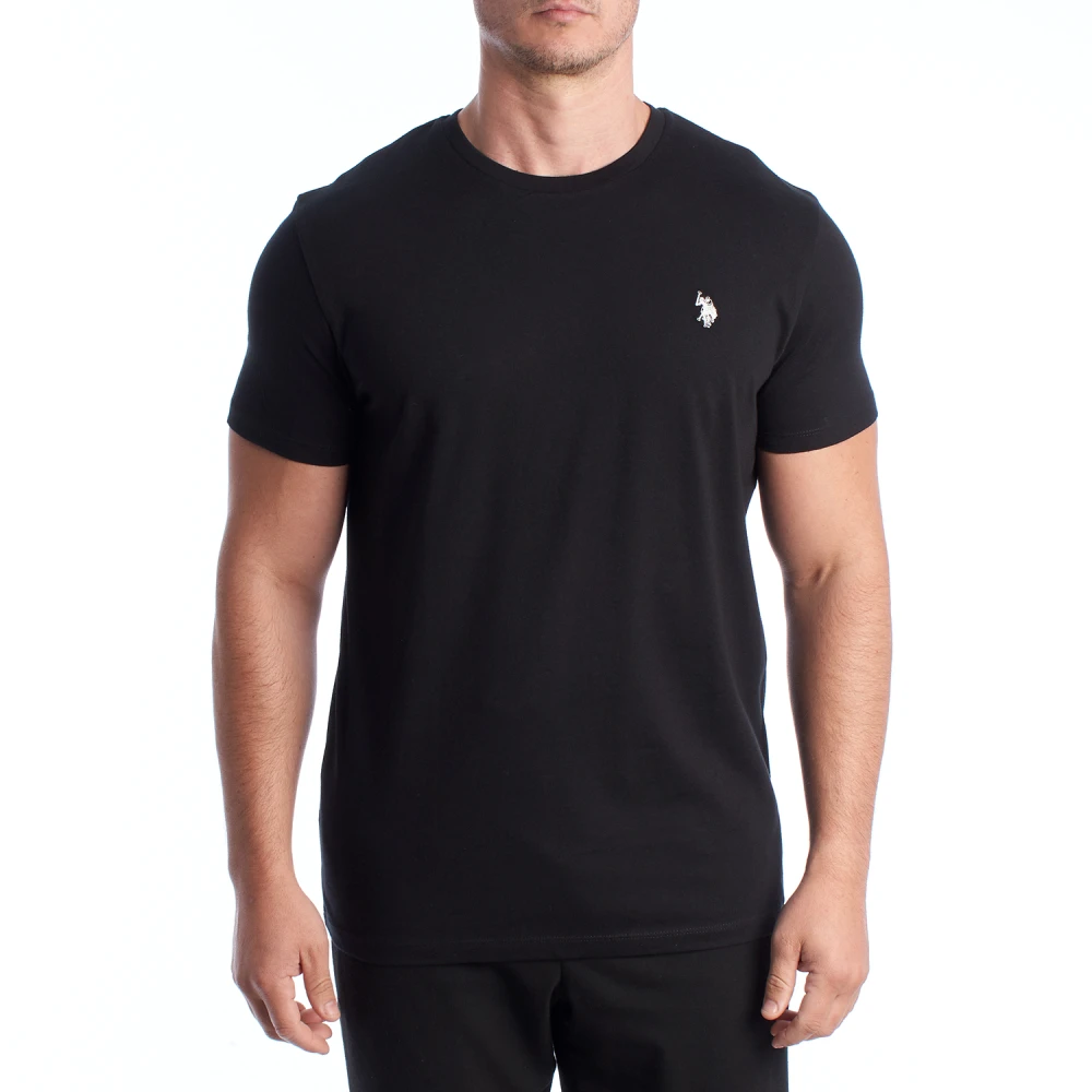 U.s. Polo Assn. Men's Black T-Shirts, L, Crew Neck Cotton T-Shirt